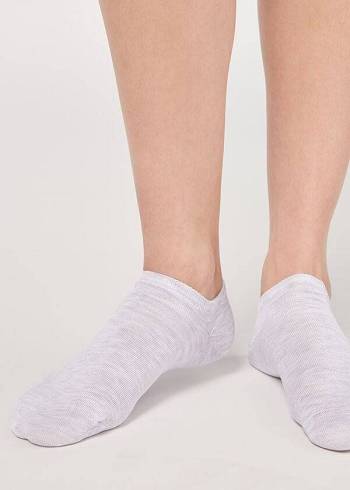 Calzedonia Pamuklu No-Show Çorap Erkek Gümüş | TR1291ZG
