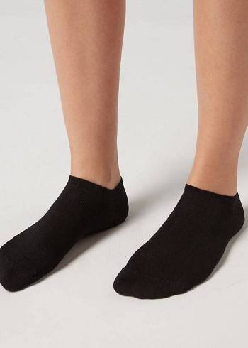 Calzedonia Pamuklu No-Show Çorap Erkek Siyah | TR1295BC