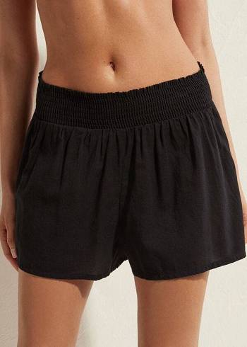 Calzedonia Pamuklu Shorts Cover Ups Kadın Siyah | TR2066GL