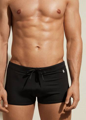 Calzedonia Panama Şort Mayo Erkek Siyah | TR1268VD