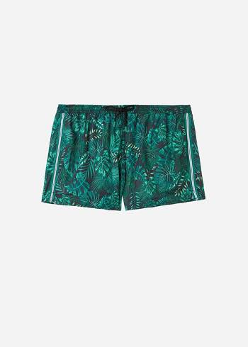 Calzedonia Patterned Ibiza Şort Mayo Erkek Yeşil | TR1261HK