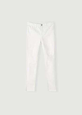 Calzedonia Ripped Stretch Sıska Tayt Çocuk Beyaz | TR1054JJ