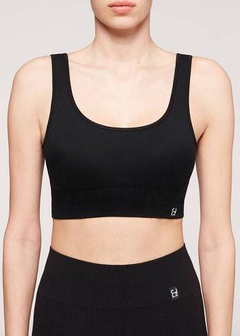 Calzedonia Seamless Nervürlü Cover Ups Kadın Siyah | TR2081RW