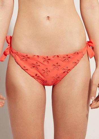 Calzedonia Side Tie Corfù Bikini Altları Kadın Mercan Turuncu | TR2630OR