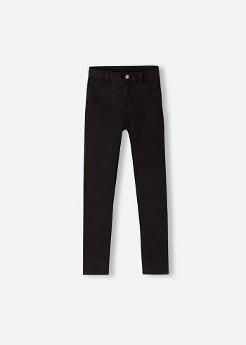 Calzedonia Soft Touch Denim Cropped Sıska Tayt Çocuk Siyah Mavi | TR1050DN