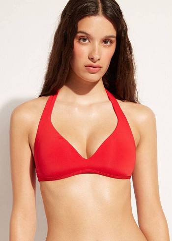 Calzedonia Soft Yastıklı Triangle Indonesia Bikini Üstleri Kadın Kırmızı | TR2222GL