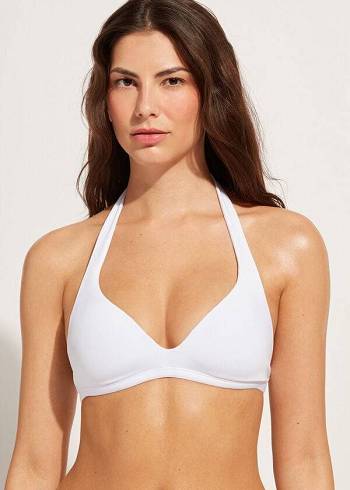 Calzedonia Soft Yastıklı Triangle Indonesia Bikini Üstleri Kadın Beyaz | TR2224JJ