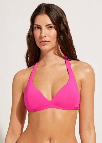 Calzedonia Soft Yastıklı Triangle Indonesia Bikini Üstleri Kadın Pembe | TR2225KI