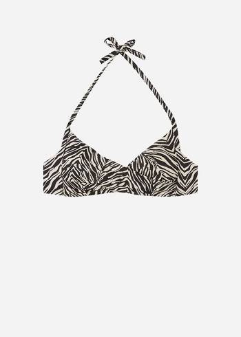 Calzedonia Soft Yastıklı Triangle Nairobi Bikini Üstleri Kadın Siyah | TR2221FM