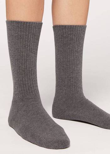 Calzedonia Spor Long Çorap Erkek Gri | TR1401MA