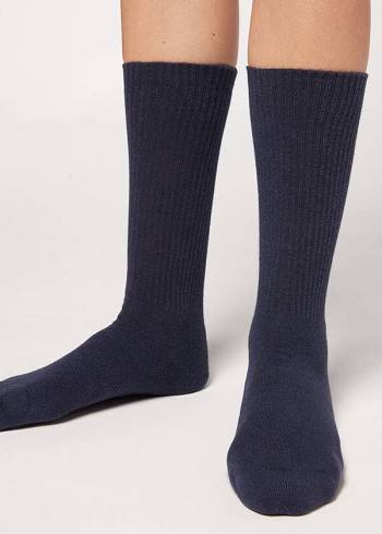 Calzedonia Spor Long Çorap Erkek Lacivert | TR1400NB