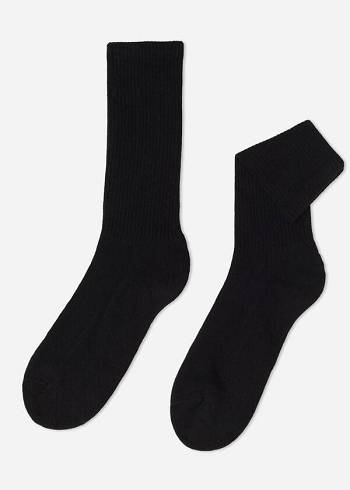 Calzedonia Spor Long Çorap Erkek Siyah | TR1421ZG