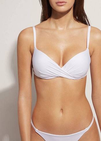 Calzedonia Super Yastıklı Push Up Indonesia Eco cobey Bikini Üstleri Kadın Beyaz | TR2214UT