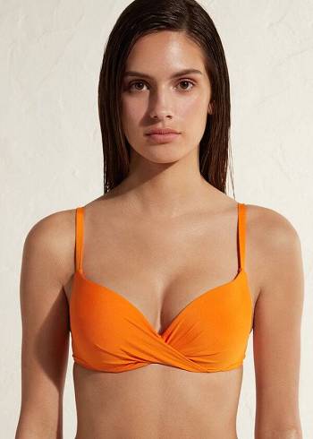 Calzedonia Super Yastıklı Push Up Indonesia Eco Bikini Üstleri Kadın Turuncu | TR2216OR