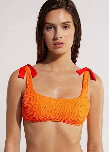 Calzedonia Tank Mykonos Bikini Üstleri Kadın Turuncu | TR2205BC