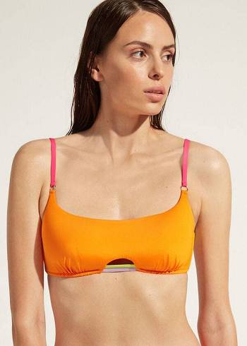 Calzedonia Tank Tokyo Eco Bikini Üstleri Kadın Turuncu | TR2189IS