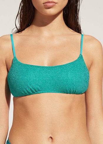 Calzedonia Tank-style Las Vegas Bikini Üstleri Kadın Mavi | TR2179BC