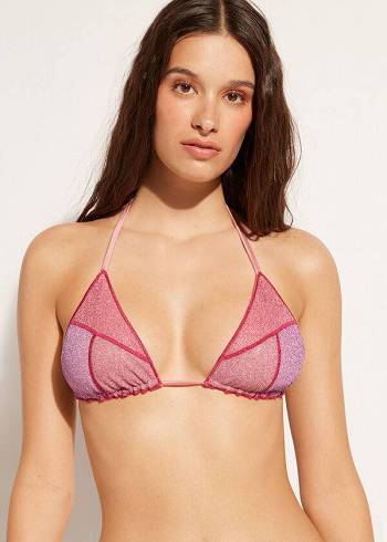Calzedonia Triangle String Lisbona Bikini Üstleri Kadın Pembe | TR2141SO