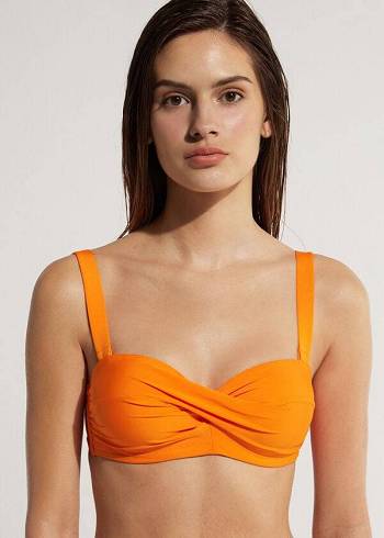 Calzedonia Yastıklı Bandeau Indonesia Bikini Üstleri Kadın Turuncu | TR2403QZ