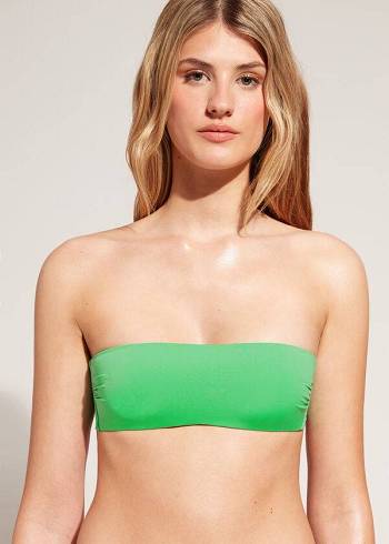 Calzedonia Yastıklı Bandeau Indonesia Eco rosa Bikini Üstleri Kadın Yeşil | TR2387JJ