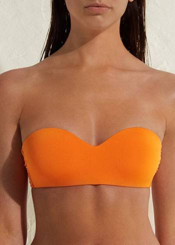 Calzedonia Yastıklı Bandeau Indonesia Eco Bikini Üstleri Kadın Turuncu | TR2399TV