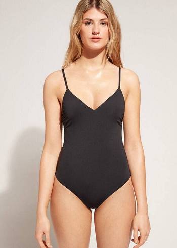 Calzedonia Yastıklı One-Piece Indonesia Mayo Kadın Siyah | TR2013FM