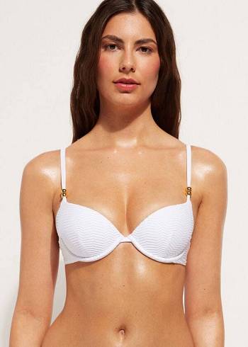 Calzedonia Yastıklı Push-Up Casablanca Bikini Üstleri Kadın Beyaz | TR2343OR