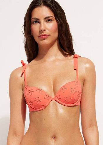 Calzedonia Yastıklı Push-Up Corfù Bikini Üstleri Kadın Mercan Turuncu | TR2341AP