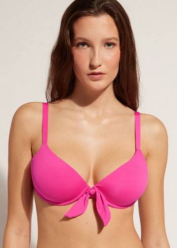 Calzedonia Yastıklı Push-Up Indonesia Bikini Üstleri Kadın Pembe | TR2337GL