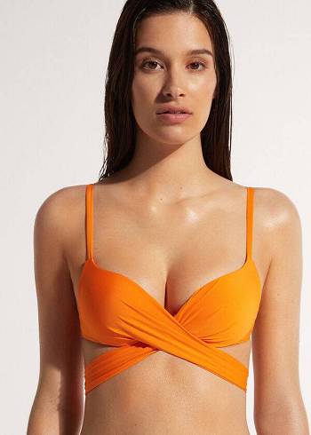 Calzedonia Yastıklı Push Up Indonesia Eco Bikini Üstleri Kadın Turuncu | TR2371UT