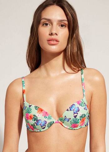 Calzedonia Yastıklı Push-Up Malibu Bikini Üstleri Kadın Renkli | TR2329VD