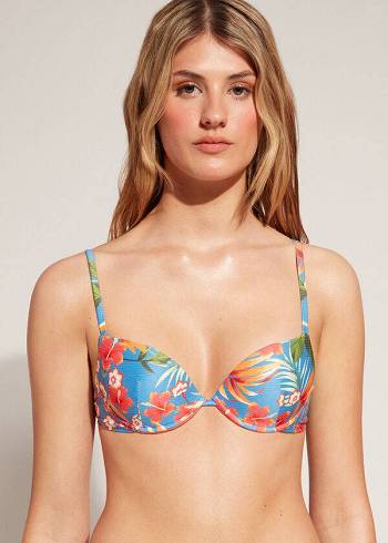 Calzedonia Yastıklı Push-Up Maui Bikini Üstleri Kadın Yeşil | TR2326MA
