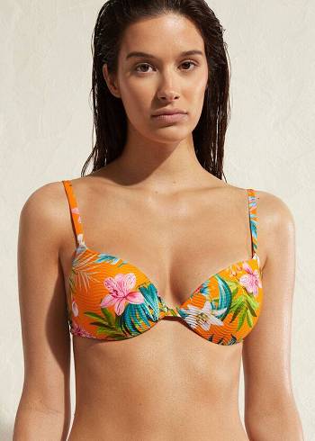 Calzedonia Yastıklı Push-Up Rio Eco Bikini Üstleri Kadın Turuncu | TR2316PQ