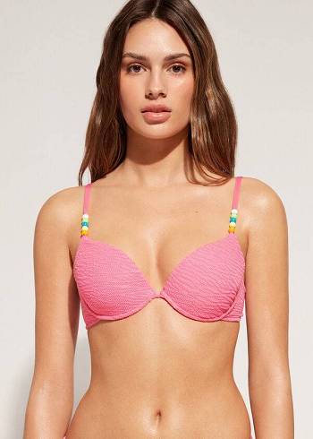 Calzedonia Yastıklı Push-Up San Diego Bikini Üstleri Kadın Pembe | TR2314SO