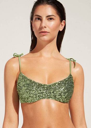 Calzedonia Yastıklı Tank-Stilleri Cannes rosa Bikini Üstleri Kadın Yeşil | TR2304LH