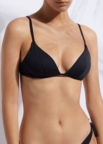 Calzedonia Yastıklı Triangle Indonesia Bikini Üstleri Kadın Siyah | TR2289RW