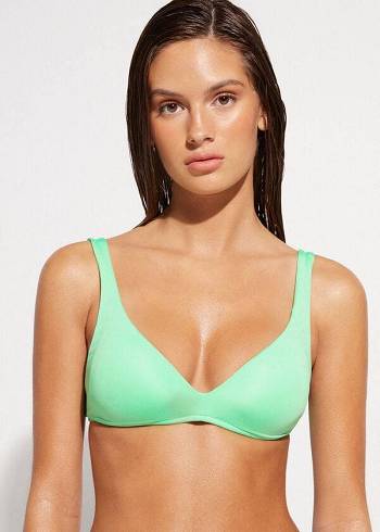 Calzedonia Yastıklı Triangle Indonesia Eco rosa Bikini Üstleri Kadın Nane | TR2269PQ