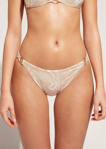 Calzedonia with Rings Melbourne Bikini Altları Kadın Altın | TR2531EX