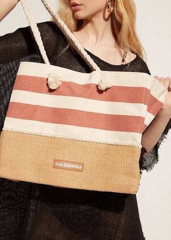 Calzedonia Çizgili Beach Bag Aksesuar Kadın Kahverengi | TR2907HK